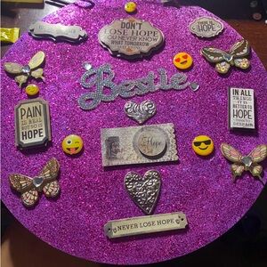 Purple Glitter Wall Art with Inspirational Quotes
